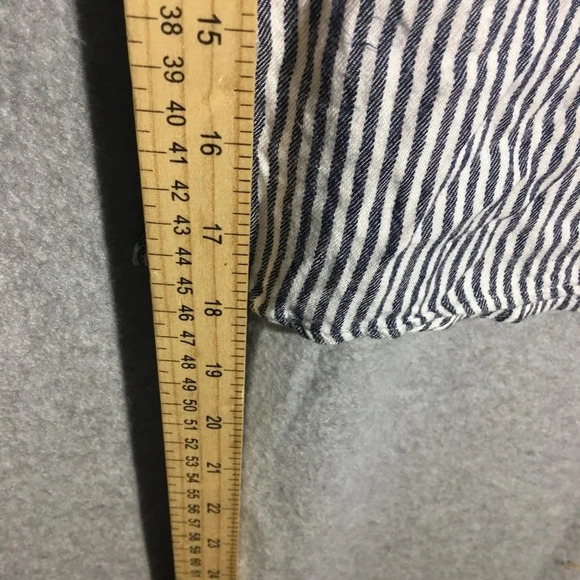 Womens Old Navy Blouse Tunic Length Striped Embroidery Floral Coastal Boho Beach - Picture 6 of 6